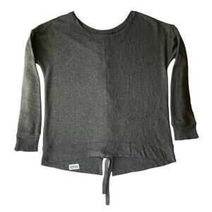 90 Degree by Reflex Women’s Long Sleeve Soft Blouse size S, Solid Gray,Open Back